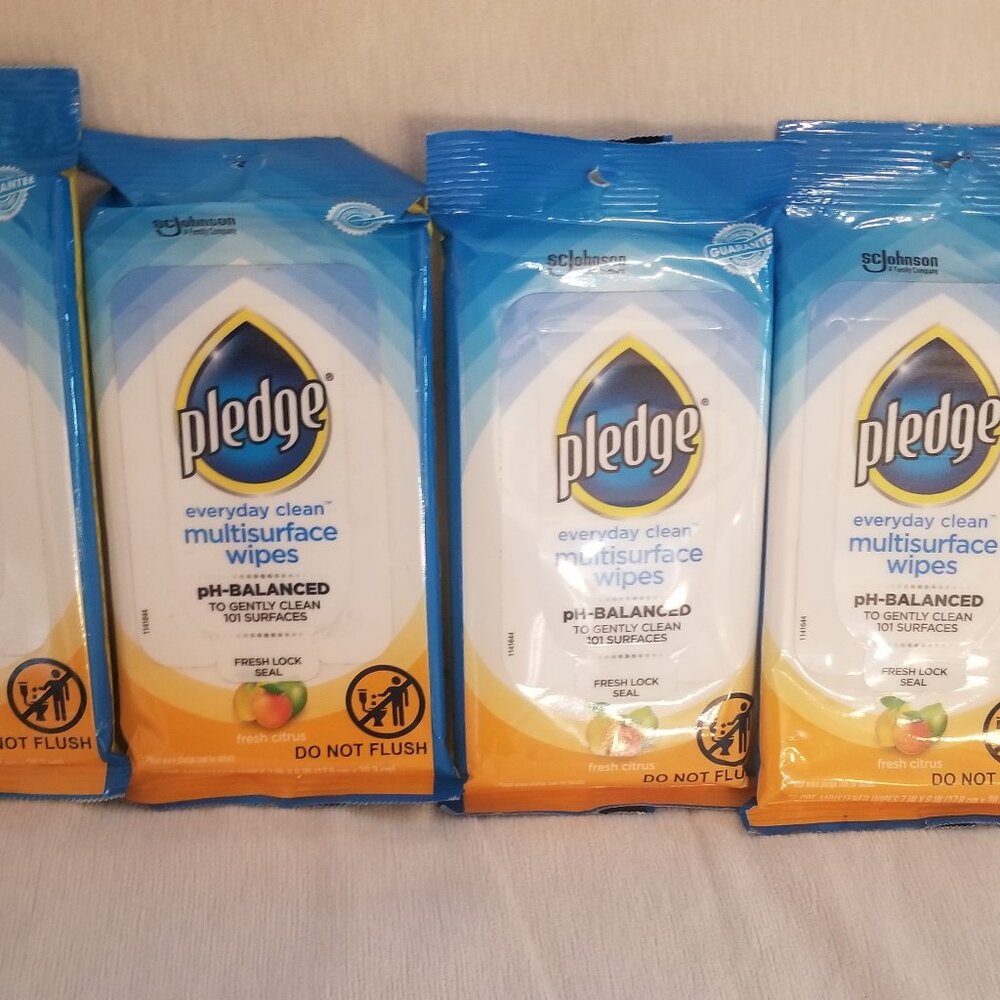 4 Pledge Multi surface Wipes Ph Balanced Fresh Citrus 25 wipes per package
